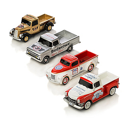 Budweiser 1:43 Scale Classic Pickup Truck Sculpture Collection with Iconic Logos