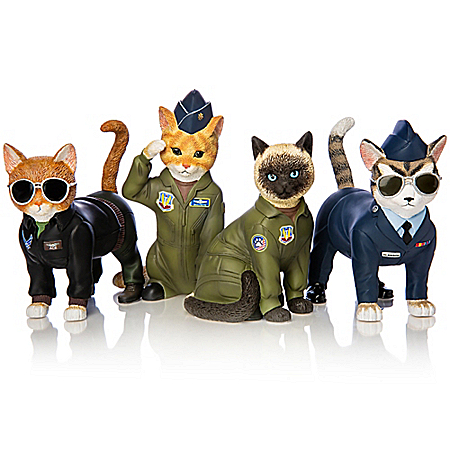 Purr-ide In The Skies U.S. Air Force Cat Figurine Collection