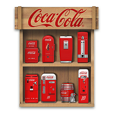Mini COKE Vending Machine Sculptures With Display Case