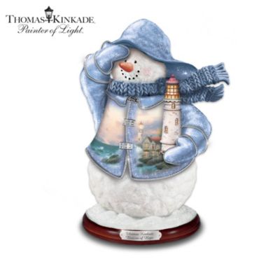 Celebrate the lively spirit of winter with the very first collectible Thomas Kinkade lighthouse snowman figurine collection! Available exclusively from The Bradford Editions, this is an innovative way to enjoy the artist's most beloved lighthouse scenes. You'll fall in love with the individual personalities of these portly snowman friends, starting with Issue One, Beacon of Hope. Before long, the welcoming appeal of your collection will continue with Issue Two and subsequent issues of collectible Thomas Kinkade figurines, each a separate issue to follow. Inspired by Mr. Kinkade's original artwork, each limited-edition snowman figurine in this collection is carefully crafted and displays classic lighthouse art from the acclaimed Painter of Light&reg;. Sculptural details and authentic touches make each one an inspirational decoration that will add heartwarming winter cheer to your home. This charming snowman figurine collection makes a wonderful Thomas Kinkade gift or a special keepsake for you, but don't wait! These fine collectibles are expected to generate high demand, so order now!