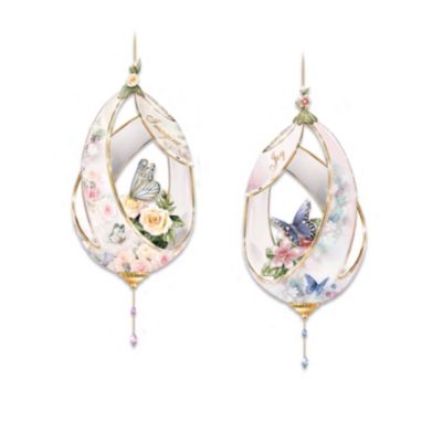 Buy Lena Liu Silken Wings Floral And Butterfly Art Christmas Ornament Collection