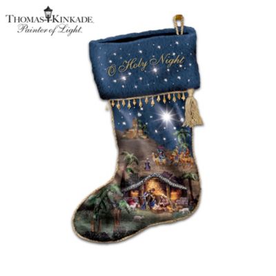 Thomas Kinkade O Holy Night Christmas Stocking Collection Christmas Decoration