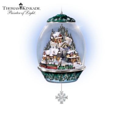 Thomas Kinkade Premium Editions Animated And Lighted Christmas Ornament Collecti