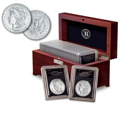Buy The Complete 20th Century U.S. Silver Dollar Coin Collection With Deluxe Display Box & Pocket Magnifier
