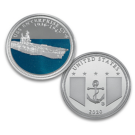 WWII U.S. Navy Aircraft Carrier Silver-Plated Proof Coins