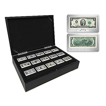 Complete U.S.  Bill Ingot Collection With Display Box