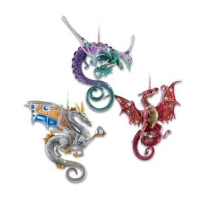 Dragons Of The Crystal Cave Christmas Ornament Collection