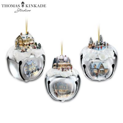 Thomas Kinkade Sleigh Bells Christmas Tree Ornaments 