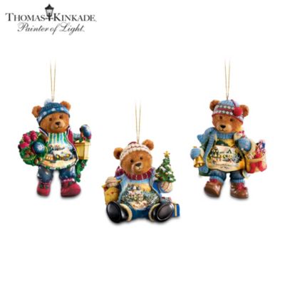 Thomas Kinkade Teddy Bear Christmas Ornament Collection