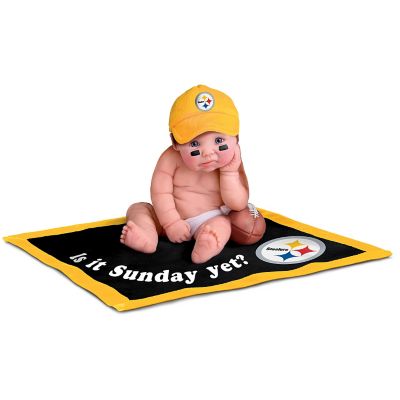 Buy Officially Licensed By NFL Properties LLC: Pittsburgh Steelers #1 Fan Lifelike Baby Doll Collection
