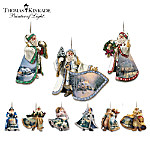 Thomas Kinkade Victorian Heirloom Santa Ornament Collection With A Super Starter Set