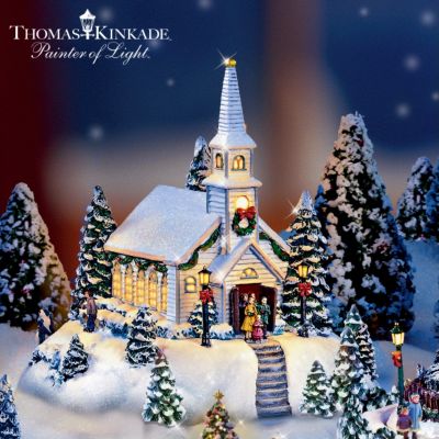 Thomas Kinkade Happy Holidays Lighted Miniature Village Collection: Unique Holiday Decor