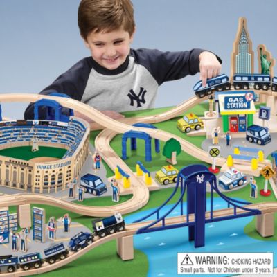 Build For Fun New York Yankees Wooden Train Play Set