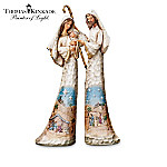 Thomas Kinkade Hand-Carved Wood-Look Nativity Figurine Collection: Elegant Blessings