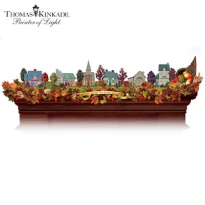 Thomas Kinkade Thanksgiving Garland Village Collection