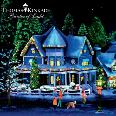 Thomas Kinkade Black Light Christmas Village Collection