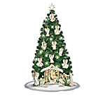 Buy Emerald Elegance Pre-Lit Christmas Tree Nativity Scene Collection With Angel Ornaments And Figurines