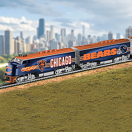 Chicago Bears Electric Train With Lighted Locomotive