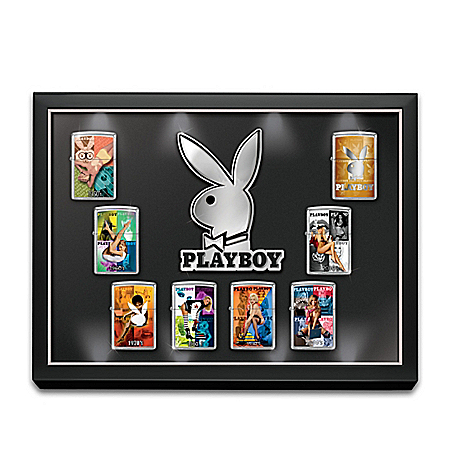 Playboy: Defining the Decades Zippo Lighter Collection with Light Up Display