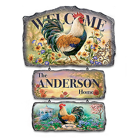 Country Personalized Welcome Sign Collection with Dona Gelsinger Rooster Art