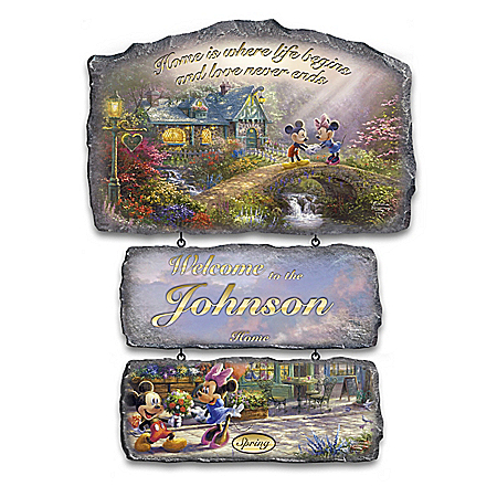 Disney Thomas Kinkade Personalized Welcome Sign Collection