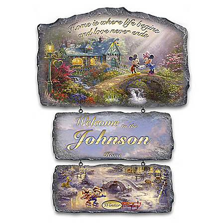Disney Thomas Kinkade Personalized Welcome Sign Collection