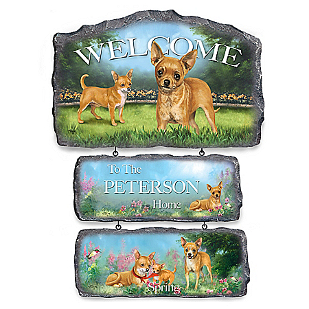 Lovable Chihuahuas Personalized Welcome Sign Collection