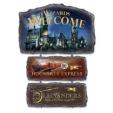 HARRY POTTER Stone-Look Welcome Sign Collection
