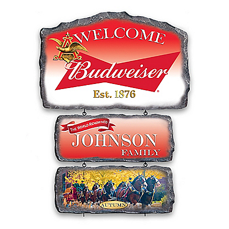 Budweiser Personalized Seasonal Welcome Sign Collection
