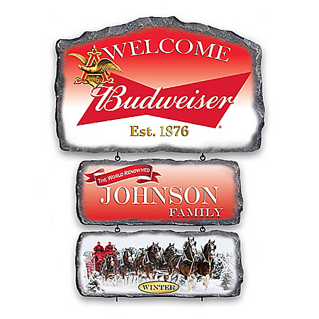 Budweiser Personalized Seasonal Welcome Sign Collection