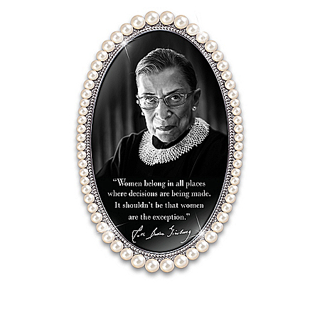 Ruth Bader Ginsburg Portraits & Quotes In Faux Pearl Frames