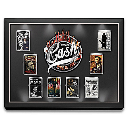 Johnny Cash Ring Of Fire Zippo® Lighters With Display
