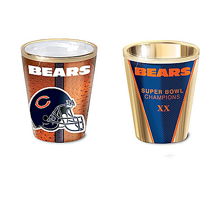 Chicago Bears Shot Glasses With Colorful Finishes