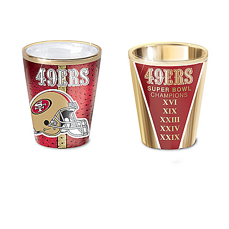 San Francisco 49ers Shot Glasses With Colorful Finishes
