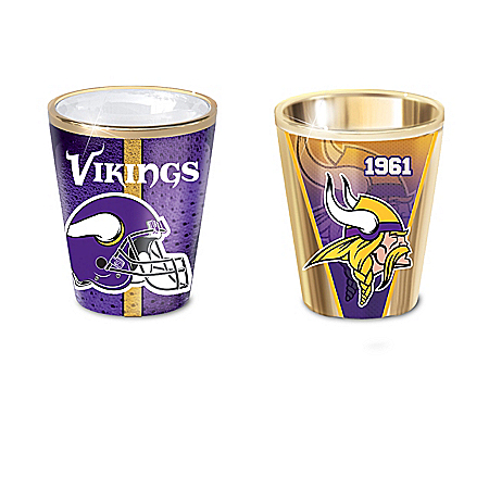 Minnesota Vikings Shot Glasses With Colorful Finishes