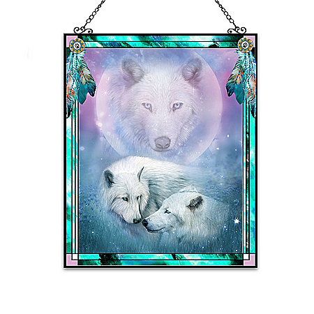 Carol Cavalaris Wolf Art Stained-Glass Suncatcher Collection