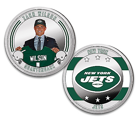 New York Jets Proof Coin Collection With Display