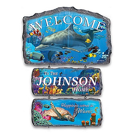 David Penfound Paradise Reef Personalized Welcome Sign