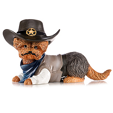 Spurs ‘N Fur Yorkie Cowboy Handcrafted Figurine Collection