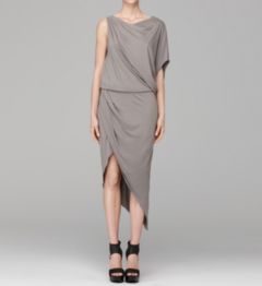 FEATHER JERSEY DRESS