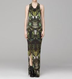 CICADAE PRINT CHIFFON DRESS