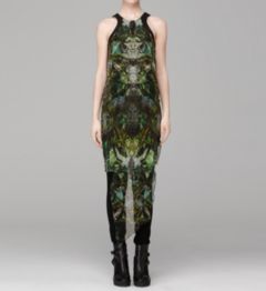 CICADAE PRINT CHIFFON DRESS