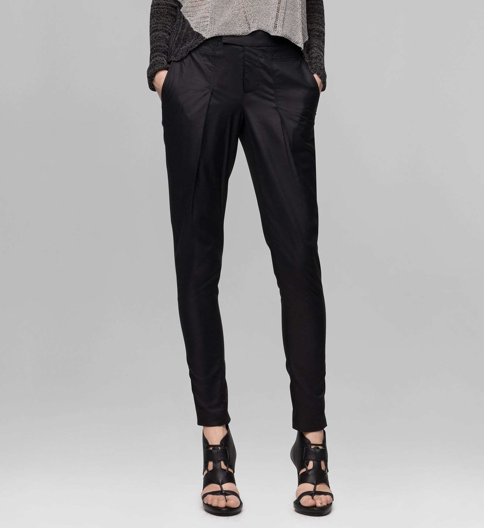 LACQUERED COTTON TROUSER