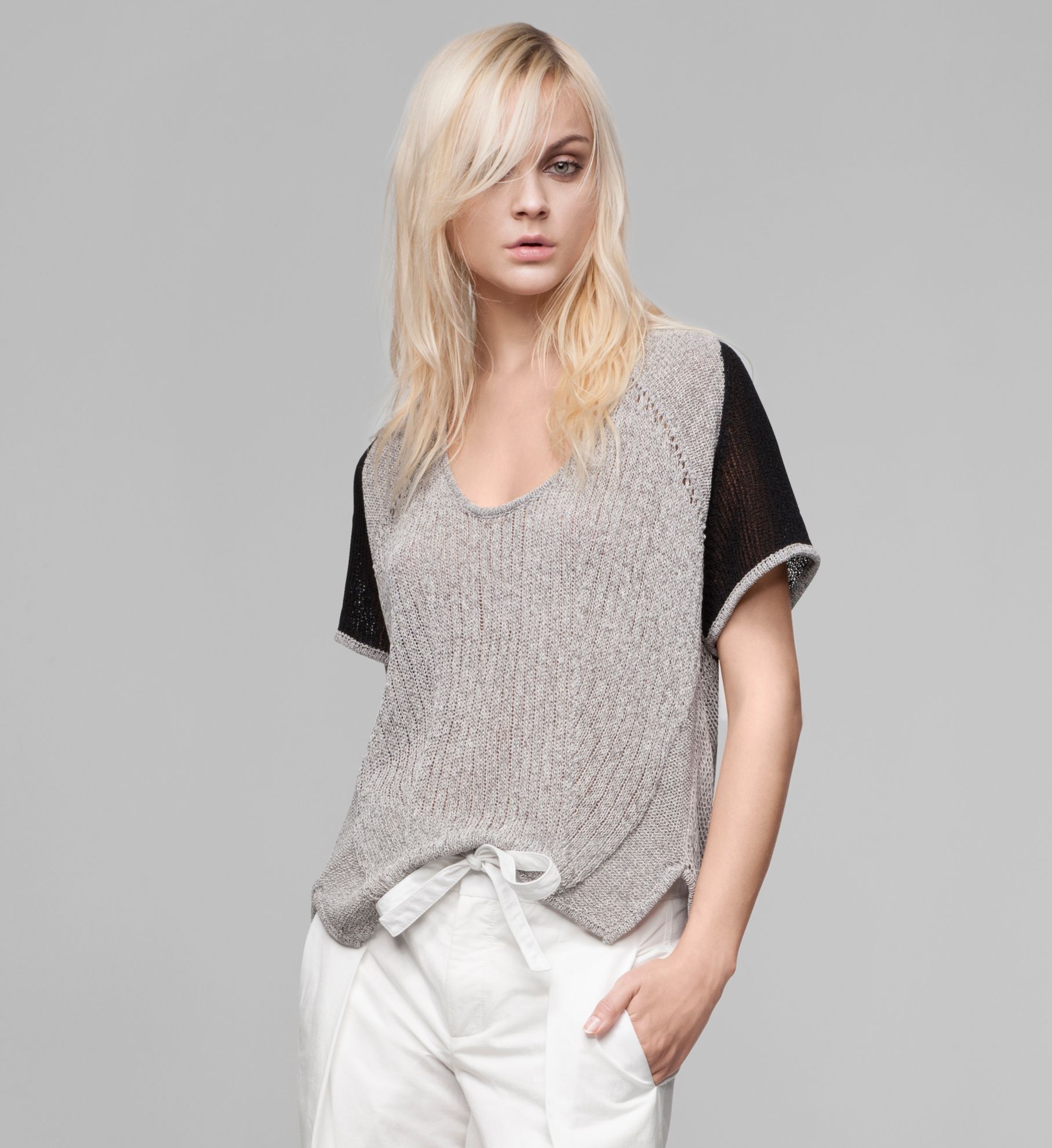 TRANSPARENT MELANGE SWEATER TOP