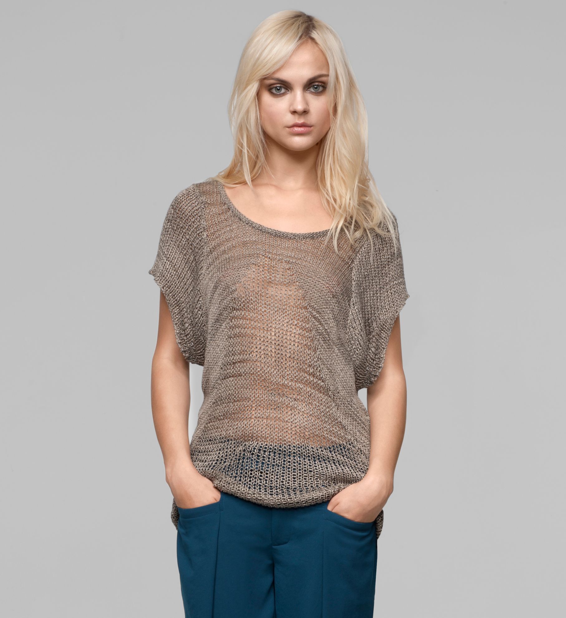 MARLED VISCOSE SHORT SLEEVE SWEATER