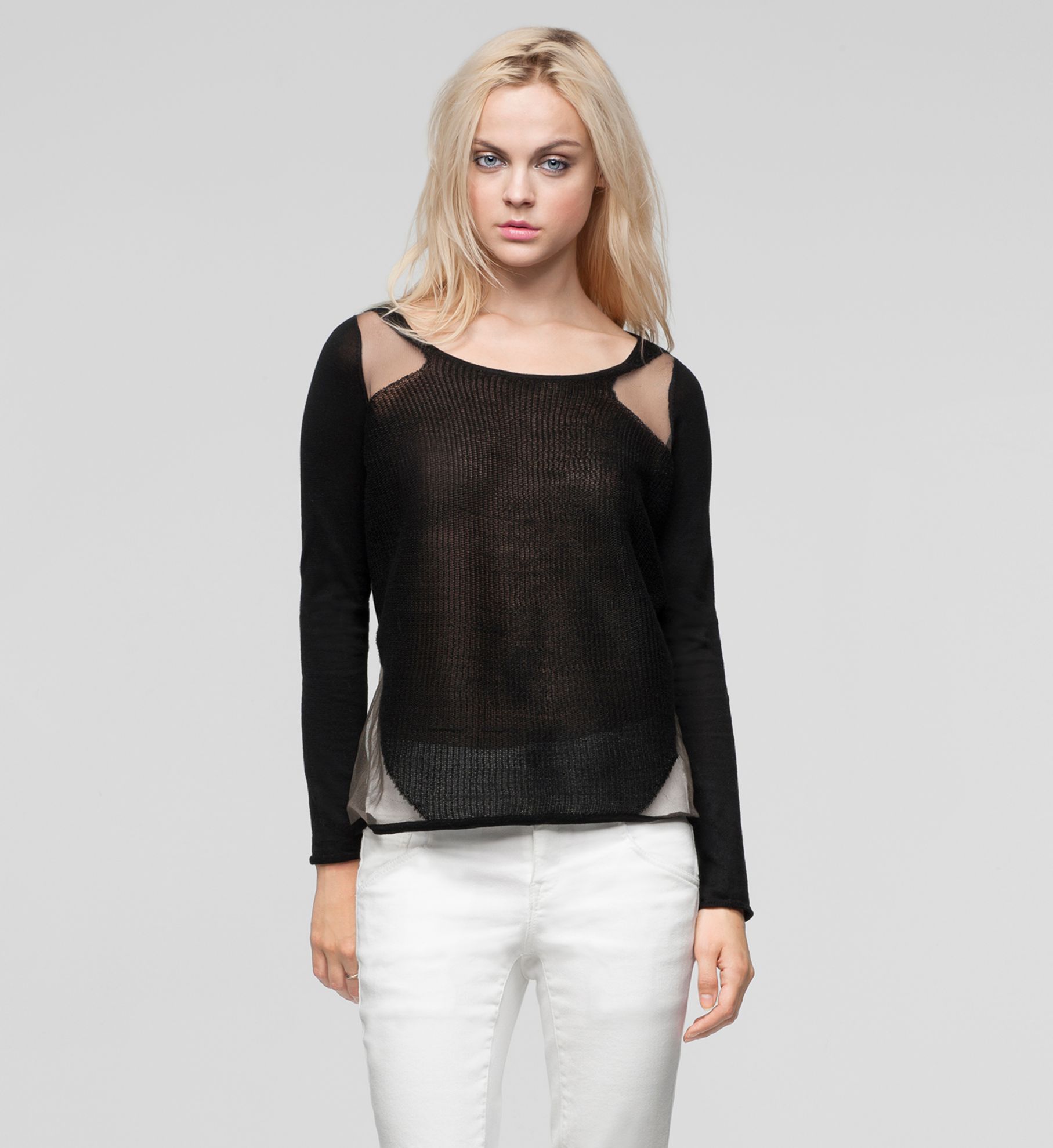 TRANSPARENT GRID SWEATER