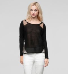 TRANSPARENT GRID SWEATER