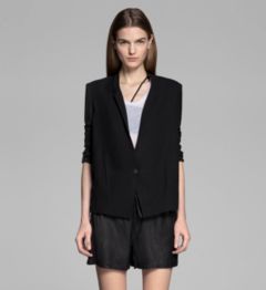 SLOUCHY SUITING SCRUNCHED SLEEVE JACKET