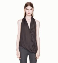 GLASSY SHIRTING OVERLAP TOP