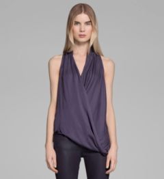 GLASSY SHIRTING OVERLAP TOP